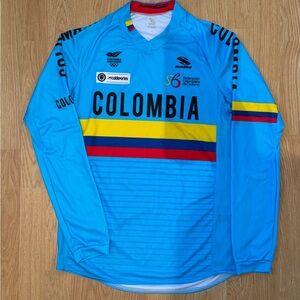 Suarez Colombia Cycling Jersey in Blue and Yellow